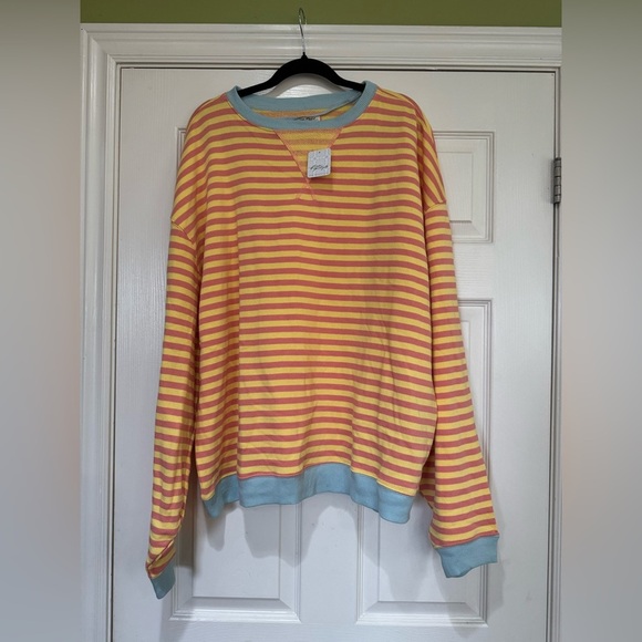 FREE PEOPLE CLASSIC STRIPED OVERSIZED CREWNECK NWT - Picture 5 of 10